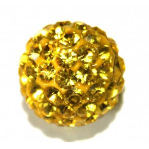  perle shamballa jaune 12mm x 1 
