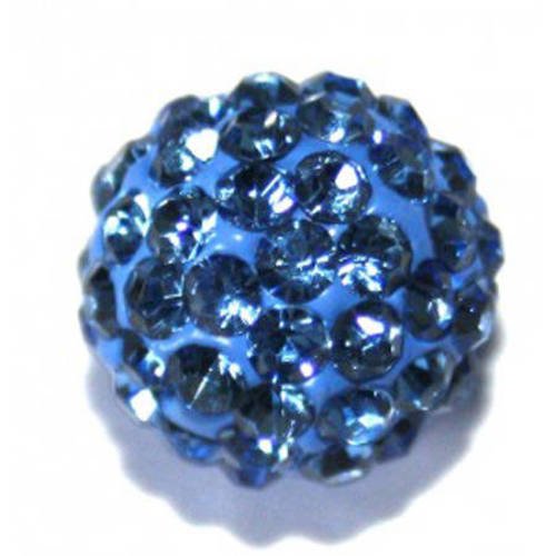  perle shamballa bleue 12mm x 1 