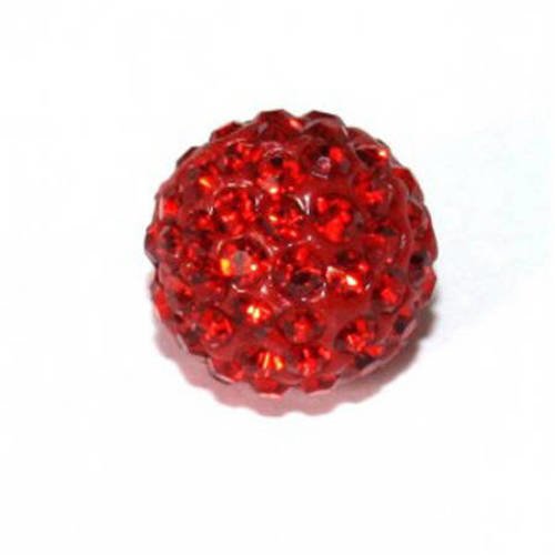 Perle shamballam rouge 14mm x 1 