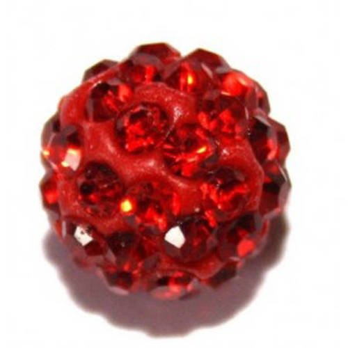  perle shamballa rouge  10mm x 10. 
