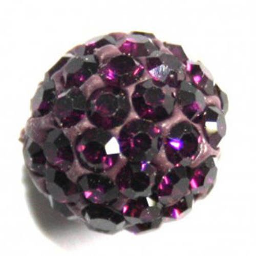  perle shamballa violet 10mm x 1 