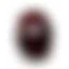  perle indienne olive décorée 19x16 mm rouge x 1 