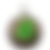 Pendentif sulfure en verre 41x31 vert x 1 