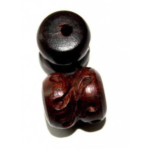 Perle rondelle 16x14,5 mm bois marron x 1 