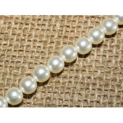 Perles ronde nacrée 8 mm ivoire x 20 
