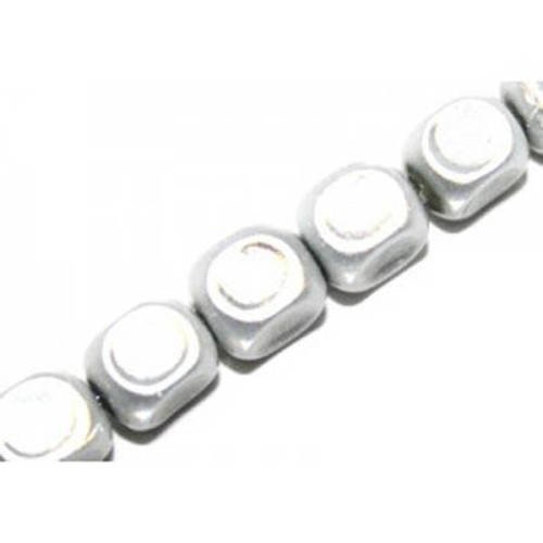 Perles magiques carrées 8 mm gris x 10 