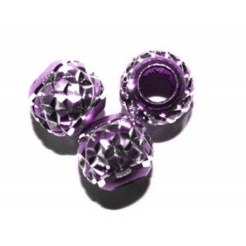 Perle en aluminium violette 11mm x 5 