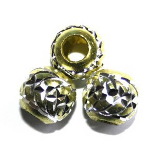 Perle en aluminium jaune 11mm x 5 