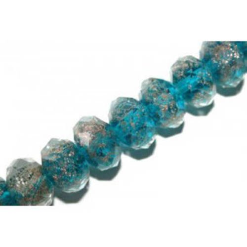  perle soucoupe 13x9 mm turquoise/cuivré x 1 