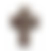 Perle croix en howlite marron 16x12mm x 3 