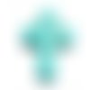 Perle croix en howlite turquoise 16x12mm x 3 