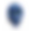 Perle tête de mort 12 mm howlite bleue marine x 3 
