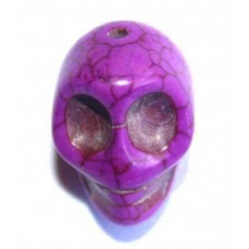  perle tête de mort violette 10 mm x 10 