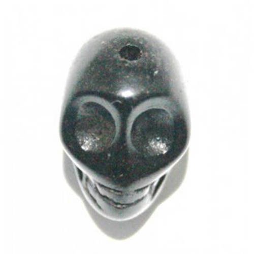 Perle tête de mort noir 10 mm x 10 