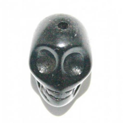  perle tête de mort 18 mm howlite noir x 1 