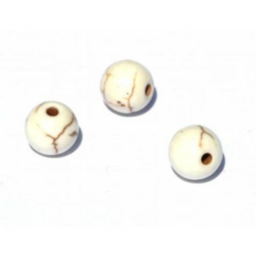  perle ronde blanche en howlite 8 mm x 10 