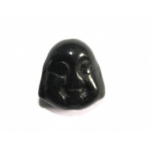 Perle bouddha 14x13 mm howlite noir x 1 