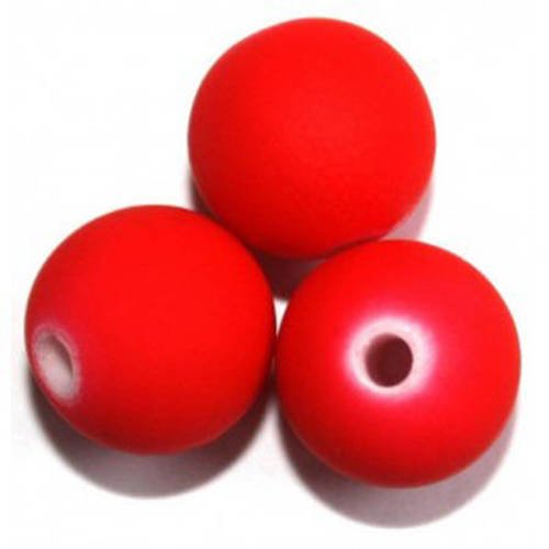  perle ronde satin rouge 10 mm x 10 