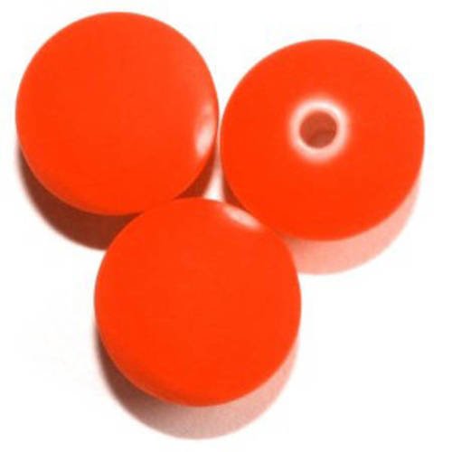  perle ronde satin orange 12mm x 5 