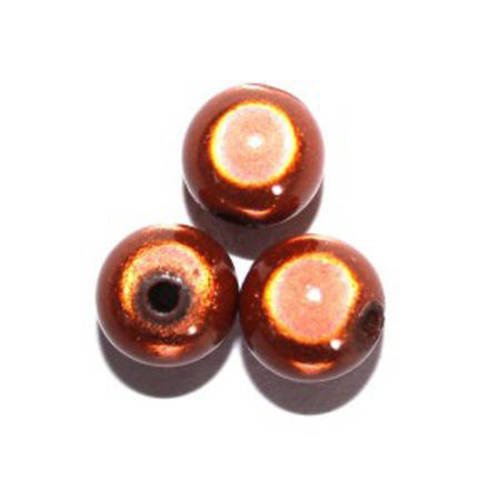  perles magiques ronde 14 mm marron x 2 