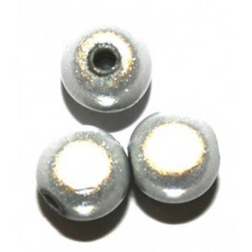  perles magiques ronde grise 16 mm x 2 