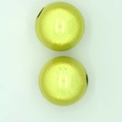  perles magiques ronde 12 mm jaune olivine x 4 