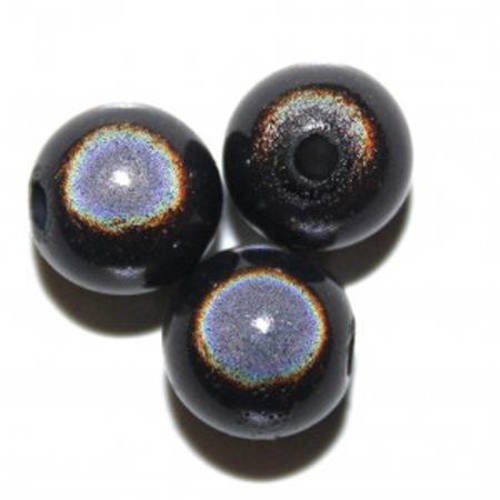  perles magiques ronde 12 mm noir x 4 
