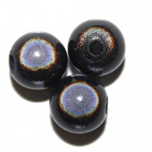  perles magiques ronde 10 mm noir x 10 