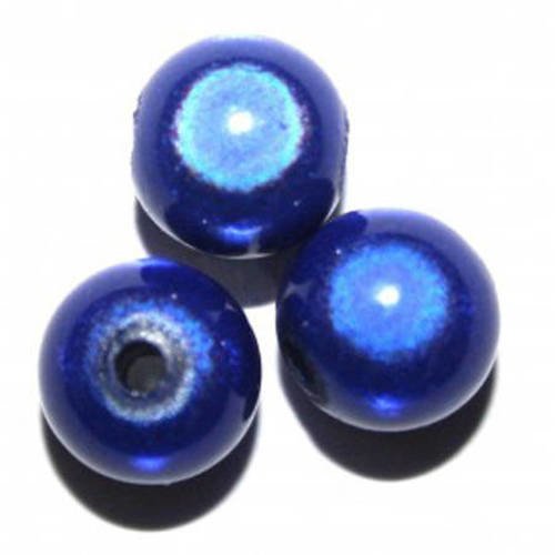  perles magiques ronde 10 mm bleu marine x 10 