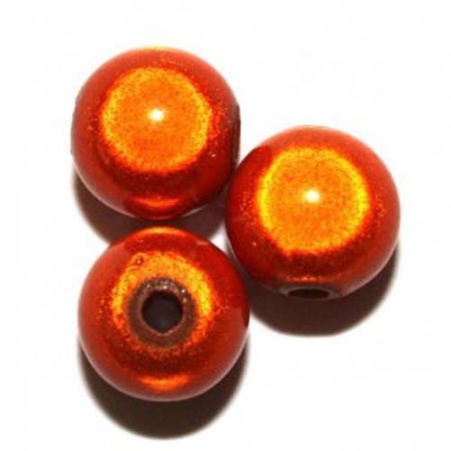  perles magiques ronde 8 mm orange x 50 