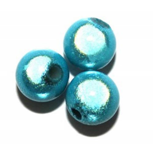  perles magiques ronde 6 mm turquoise x 25 