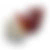 Perle torsade en verre 28 x 16 mm rouge/blanc x 1 