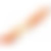 Perle en verre octogone 8 mm orange/blanche décoré x 4 