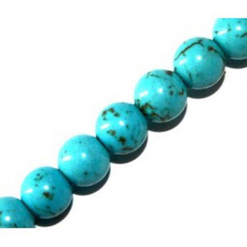 Perle ronde howlite turquoise 14 mm x 1 