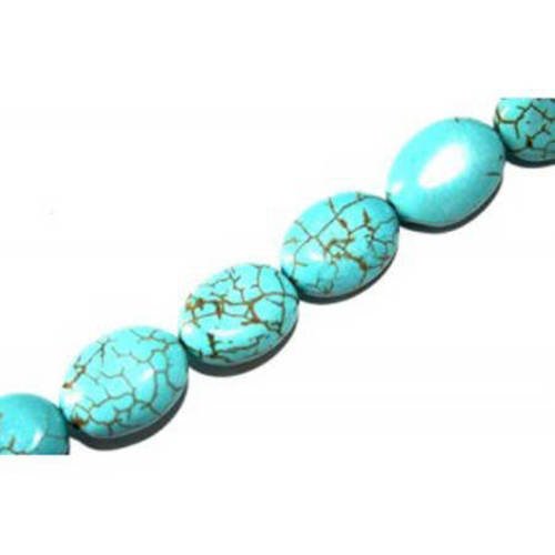  howlite turquoise olive plate 20x15 mm x 2 