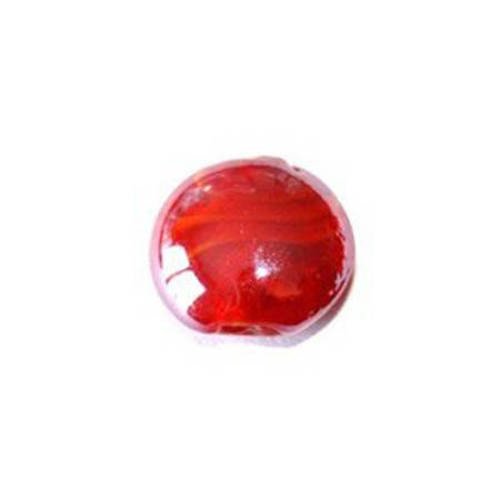  perle bombée 16mm rouge x 2 