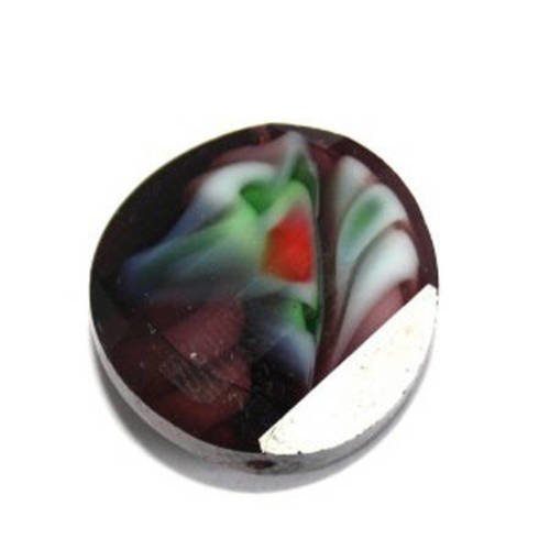  perle en verre bombée 18 mm violette x 1 