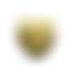  perle en verre cœur 20 mm jaune irisé x 1 