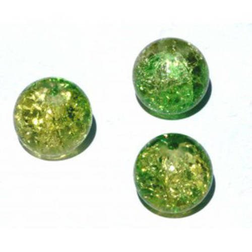  perle en verre craquelé 10 mm x 4 vert. 