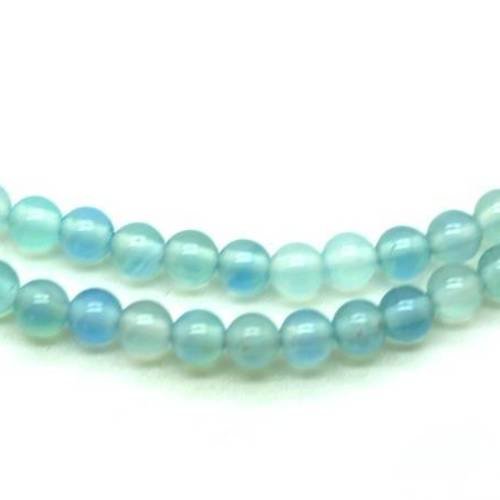 Perle agate bleue ronde 4 mm x 15 