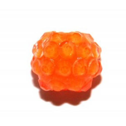 Perle shamballa orange irisée 12 mm x 3 