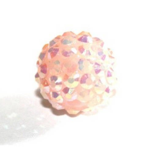 Perle ronde irisée 16 mm jaune x 1 