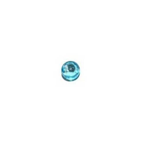 Perle ronde verre 13 mm aquamarine x 4 