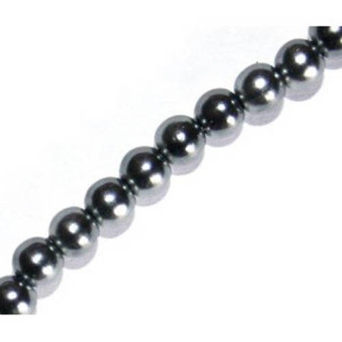 Perle ronde nacrée 5 mm grise x 20 
