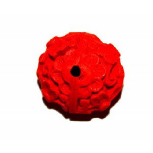 Soucoupe bombée gravée 17x9 mm cire moulée rouge x 3 