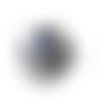 Perle ronde 14 mm blanche et bleue x 1 