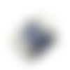 Perle rectangle en porcelaine 18x15 mm blanc/bleu x 2 