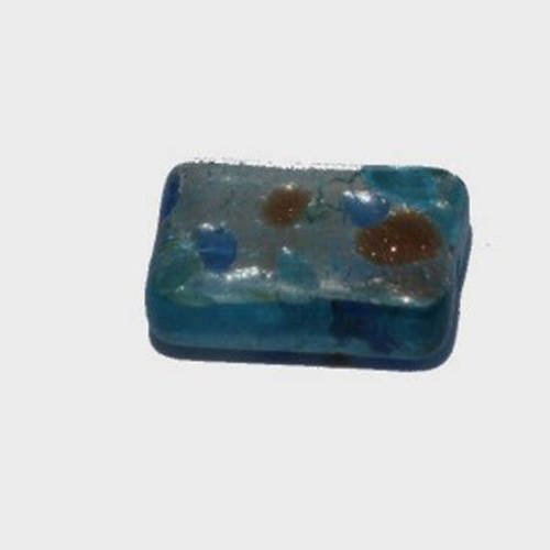 Perle rectangle 18x13 mm turquoise x 1 