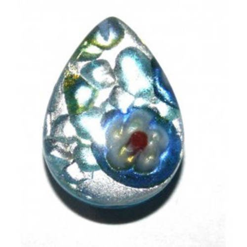 Perle goutte 17x13 mm turquoise x 1