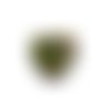 Perle cœur en céramique 18,5 mm vert x 2 